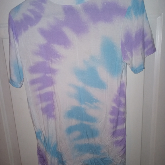 Miss Chevous Tie Dye Women's Shorr Sleeved Shirt Tie Dye Size L - Picture 6 of 6
